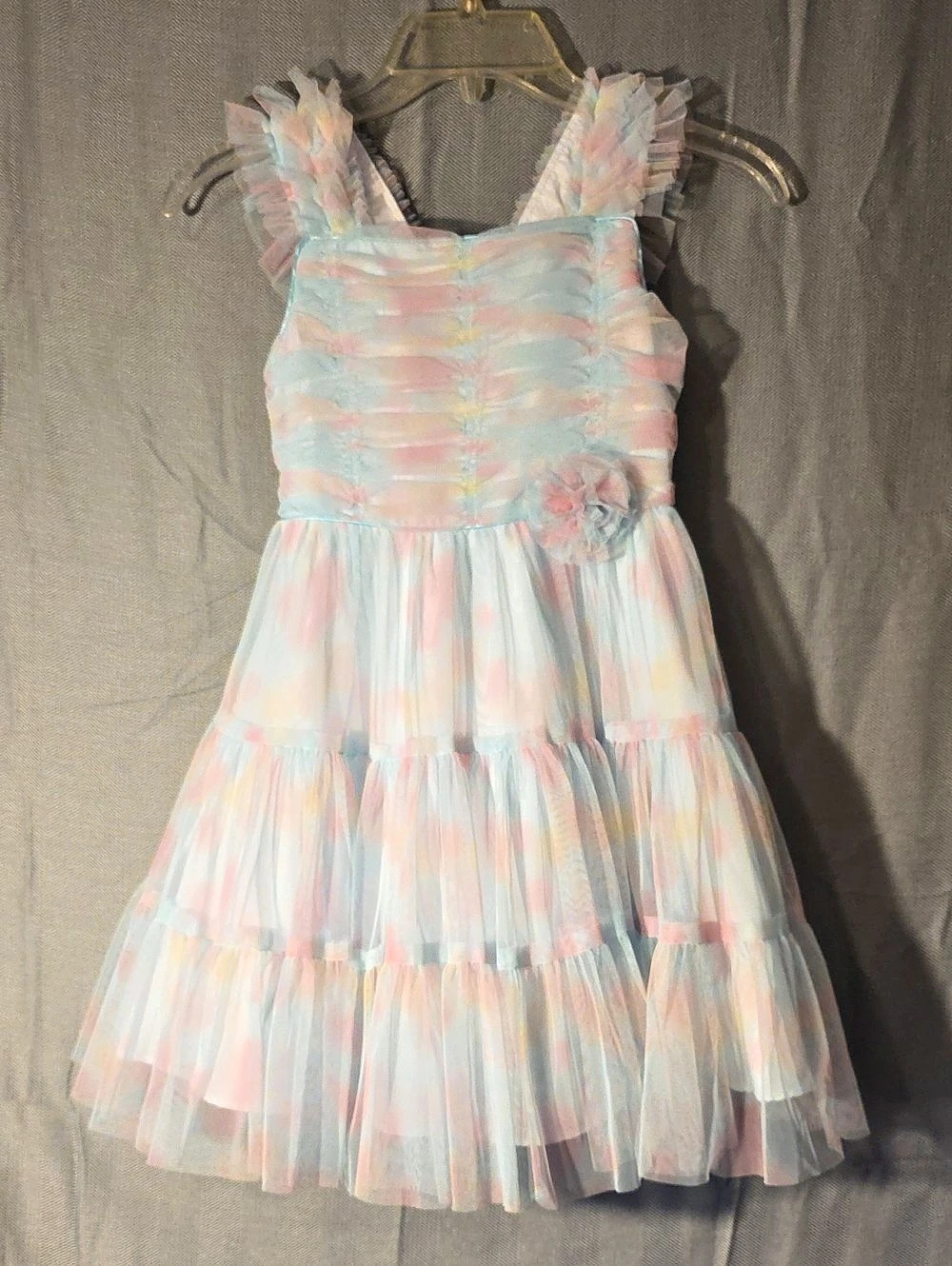 Jona Michelle Girls Party Dress in Pink & Blue Size 7